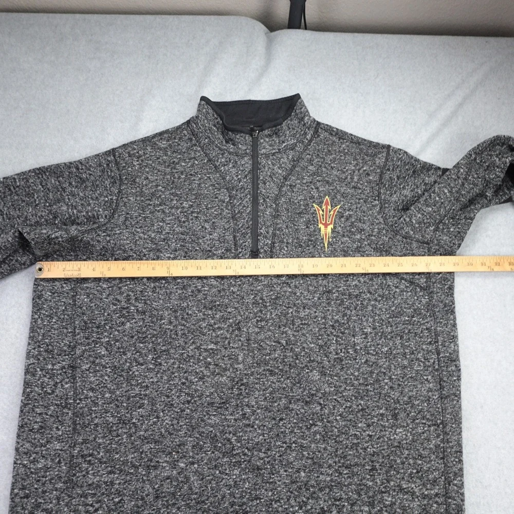 Arizona State Sun Devils ASU Pullover Mens 3XL Gray Heather Zip Sweater Antigua - Picture 12 of 16